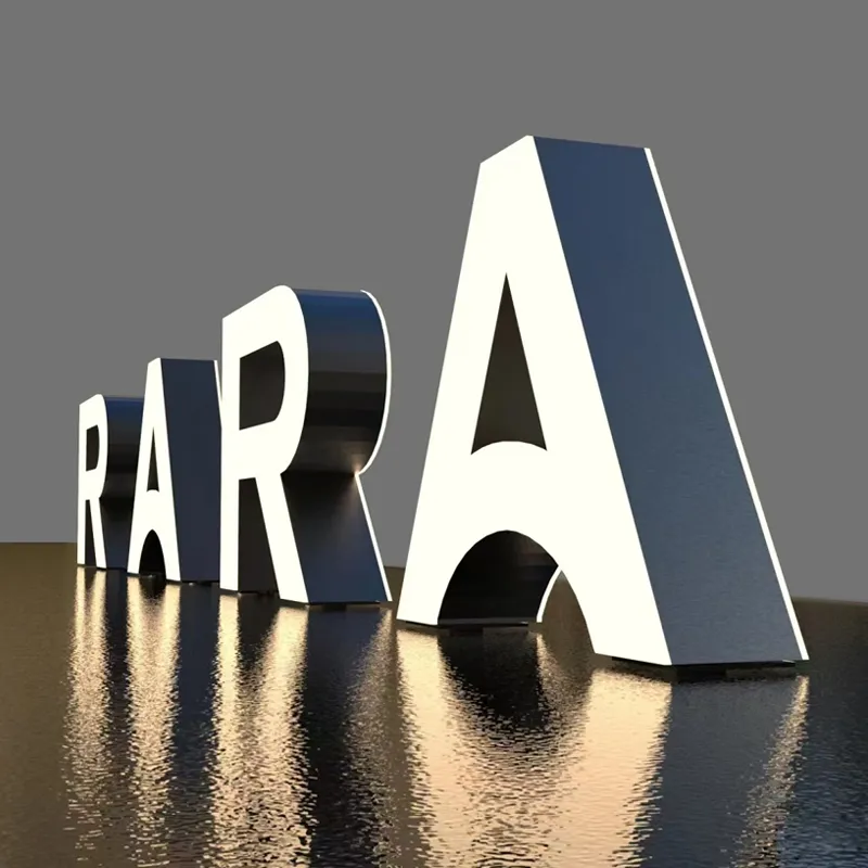Lettres boîtier bleues avec face LED bleue